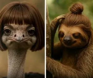 عجایب خلق شده؛ حیوانات اگه مو انسان داشتن اینجوری بودن، یسریا خوشگل میشن مثل خرس تنبل