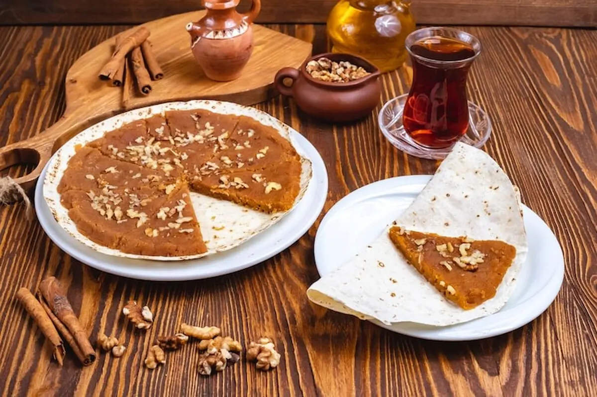 traditional-halva-walnuts-lavash-tea-side-view_141793-2486