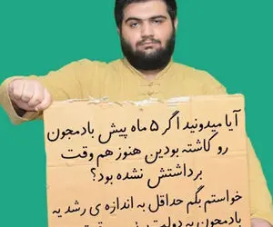 حمایت از رئیسی با بادمجان و به سبک این جوان!