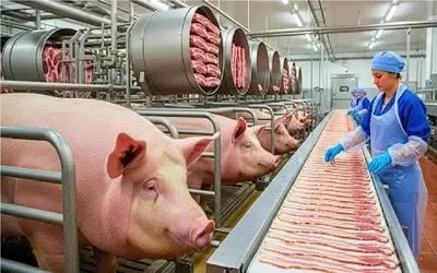 فرآوری خوک؛ خوک لجن زیست کثیف سر غذا یه کولی بازی در آوورد اون سرش ناپیدا