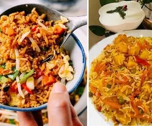 طرز تهیه پلو مخلوط با سبزیجات / بدون گوشت خوشمزه ترین غذا رو درست کن