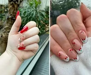 طراحی ژلیش ناخن گیلاسی / هوای داغ خوبیم داره میتونی دستاتو خوگشلاسیون قرمز کنی