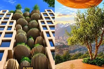 ساختمان مسکونی EL NIDO در زعفرانیه؛ باغ هایی معلق در دل ساختمان