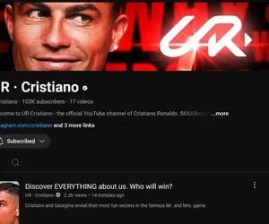 آدرس پیج و کانال کریستیانو رونالدو در یوتیوب و چالش نخندیدن با جورجیناش