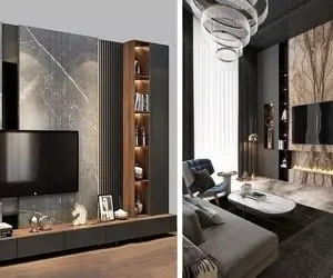 سبک های مختلف طراحی و اجرای تی وی روم / تی وی وال مناسب برای خونه های نقلی و مستاجری