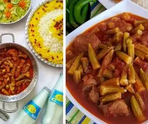 طرز تهیه خورش بامیه لذیذ و خوشمزه / با این دستور بپزی اصلا لیز و لزج نمیشه