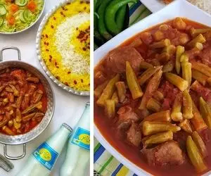 طرز تهیه خورش بامیه لذیذ و خوشمزه / با این دستور بپزی اصلا لیز و لزج نمیشه