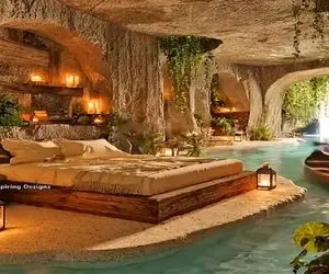 معماری خلاقانه؛ تو غار پشت آبشار یه اتاق خواب ساختن هوش از سر میبره