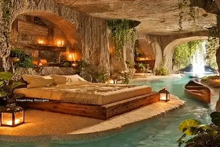 معماری خلاقانه؛ تو غار پشت آبشار یه اتاق خواب ساختن هوش از سر میبره