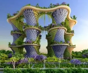 معماری خلاقانه؛10 شاهکار معماری که انگار از آینده اومدن برجی که 900 درخت بهش آویزونه