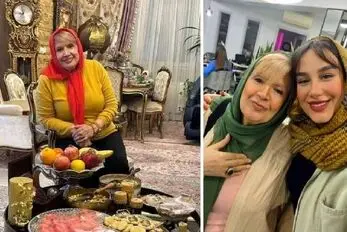 چیدمان منزل اشراف پسند شهین تسلیمی؛ میز بازی مخصوص، مبلمان تاج طلایی و تابلو فرش زیبا