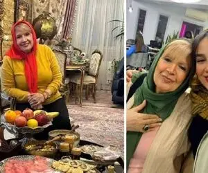 چیدمان منزل اشراف پسند شهین تسلیمی؛ میز بازی مخصوص، مبلمان تاج طلایی و تابلو فرش زیبا