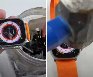  وقتی با چکش بیوفتی به جون اپل واچ اولترا چقدر زنده میمونه؟