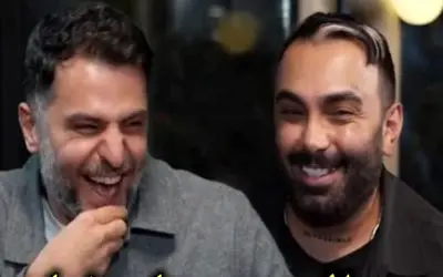 سکانس خندان/ضیا به مسعود صادقلو میگه چرا موهاتو مش کردی /پشت دوربین مرده از خنده