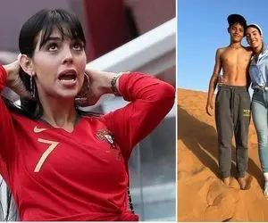 شوخی که از رابطه پسر رونالدو با نامادری جذابش پرده برداشت!