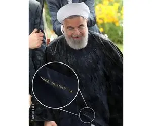 (عکس) جنجال برند لباس حسن روحانی؛  مچ گیری زیر باران!