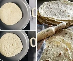 طرز تهیه نان تابه ای خانگی با بهترین دستور / بافت لطیف و طعم عالی نون خونگی