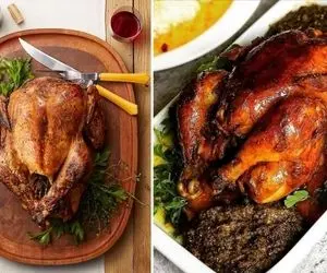 طرز تهیه مرغ شکم پر مجلسی بدون فر / اینجوری مرغ حسابی خوش طعم و آبدار میشه