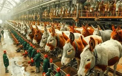 فرآوری خر؛ خر مستهلک رو میندازن تو چرخ گوشت اقتصادی برا پارو کردن پول مواد نو