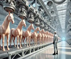 فرآوری اسب؛ اسب اصیل محتضر و بعد زنده جوشوندن میندازه تو دستگاه سوسیس تحویل میگیره