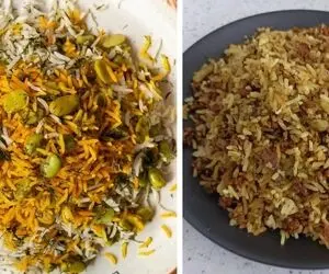 طرز تهیه باقالی پلو با گوشت چرخ کرده / یه ناهار خوشمزه و سریع آماده کن