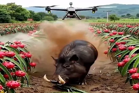 کشاورزی نوین؛ گراز دستبرد زده به مزرعه رو با پهباد از راه دور زدن