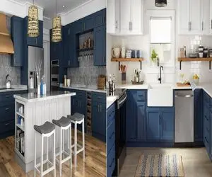 مدل‌ های کابینت آبی و سفید که دلت نمی‌خواد از آشپزخونه بیرون بیای/ سلیقت رو به رخ بکش
