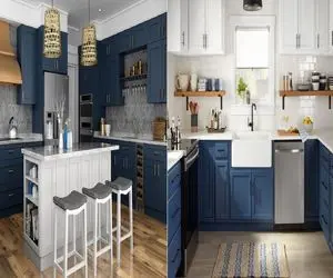 مدل‌ های کابینت آبی و سفید که دلت نمی‌خواد از آشپزخونه بیرون بیای/ سلیقت رو به رخ بکش