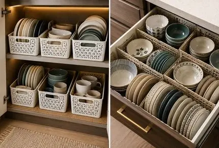 انواع سبدهای نظم دهنده داخل کابینت با قابلیت افزایش فضا و مرتب سازی