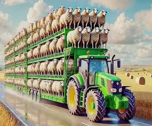 جابه جایی پرهیبت؛ گوسفندارو ردیفی چید تو کامیون ببره سلاخخونه برای پشم ریزونی