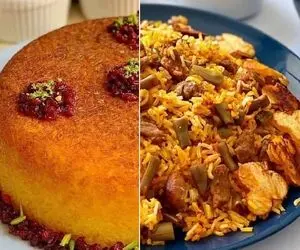 طرز تهیه ته چین لوبیا پلو 