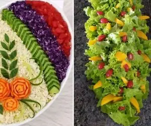 ایده های خلاقانه؛ روش های ساده و کاربردی برای تزئین سالاد کاهو
