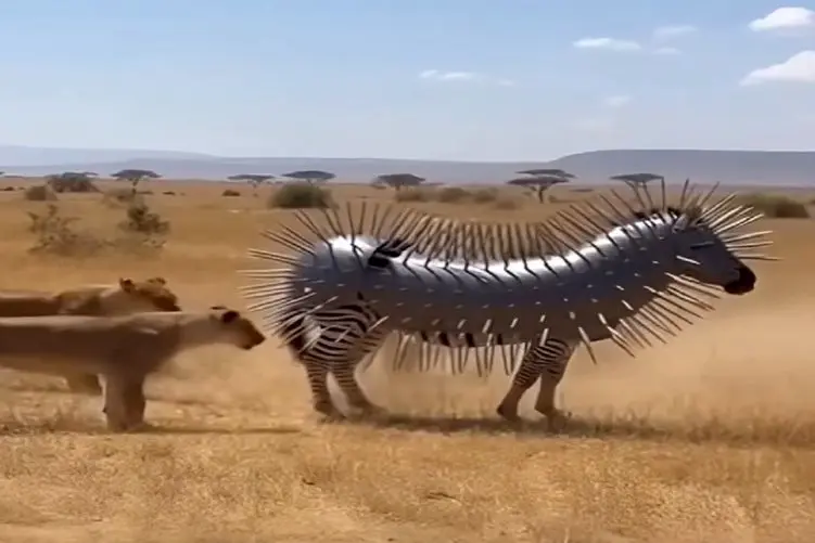 معماری طبیعت؛ خر راه راه رو لباس آهنی پوشوندن شیرهای ماده حرصی شدن نمیتونن کاریش کنن