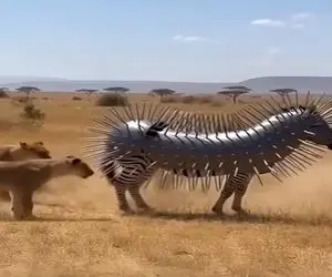 معماری طبیعت؛ خر راه راه رو لباس آهنی پوشوندن شیرهای ماده حرصی شدن نمیتونن کاریش کنن