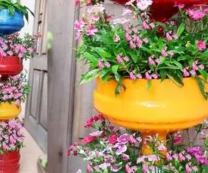 ایده های خلاقانه؛ این گلدونای چند طبقه رو با بطری های پلاستیکی آب معدنی بساز 