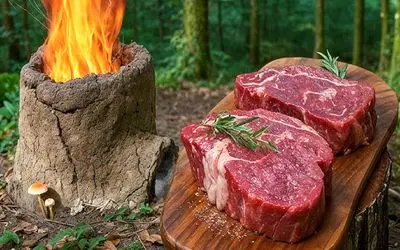 طبیعت پز / آشپزی آرام با ریتم طبیعت در جنگل استیکی که در تنور گلی پخته شد