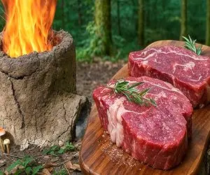 طبیعت پز / آشپزی آرام با ریتم طبیعت در جنگل استیکی که در تنور گلی پخته شد