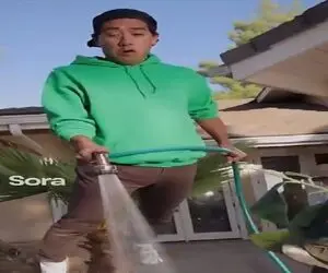 معماری طبیعت؛ شلنگ آب مرد رو بلند کرد