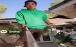معماری طبیعت؛ شلنگ آب مرد رو بلند کرد