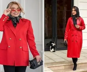 انواع شیک ترین مدل پالتو فوتر قرمز / استایل آتشین زمستونیتو بسپار به پالتو پلنگی قرمز