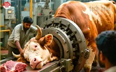 فرآوری گاو؛ تولید گوشت با ابزارات پیشرفته و مدرن برای ذبح بی درد گاو
