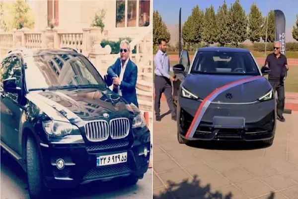 دنیای بازیگران؛ رونمایی مدیری از ماشین جدیدش که مثل آب پول پاش ریخته تا جاده رو بکنه