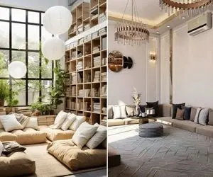 چیدمان فرش در پذیرایی بدون مبل/ چن دست مبل بچینی که چی تو این دکور یه دونه هم نمیخوای