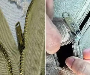 طریقه ی جا انداختن زیپ در رفته توی خونه و بدون ابزار خاص؛ اگه زیپ گیر کرد اینکارو کن