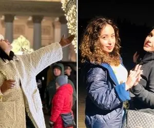 نازنین کریمی خود خوده سفید برفیه و با مانتو کوتاش فکر میکنه تَه شاخه؛ پاشنه بلنداشووو!