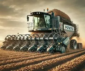 کشاورزی نوین؛ با تجهیزات مدرن چند میلیون تن سیب زمینی رو تو چند 1000 هکتار زمین کاشتن