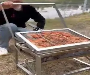 معماری خلاقانه؛ هر ایرانی جوج زن یه دونه از این کباب پزا لازم داره مکانیزمش خیلی توپه