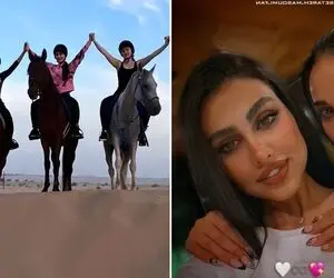 سوارکاری "زنِ قائدی و رفقا" وسط بیابون؛ فقط با یه تیشرتِ کسی کاری نداره؟
