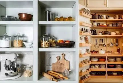 مرتب سازی و چیدمان وسایل داخل کابینت؛ بهترین جا برای قابلمه، چینی ها و ست های استکان