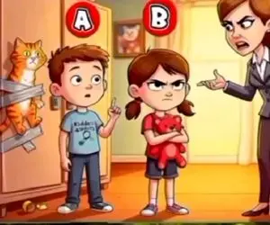 بازی فکری؛ صد سال سیاه نمیتونی بگی کدوم از بچه ها گربه رو چسب دیوار کرده